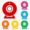 Webcam sign icon set