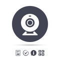 Webcam sign icon. Web video chat symbol. Royalty Free Stock Photo