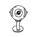 Webcam vector icon. Digital camera for streaming, broadcasting, communication. Simple illustration isolated on white