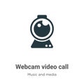 Webcam video call vector icon on white background. Flat vector webcam video call icon symbol sign from modern music and media