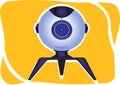Webcam on yellow background Royalty Free Stock Photo