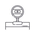 Webcamera icon, linear isolated illustration, thin line vector, web design sign, outline concept symbol with editable
