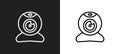 webcamera outline icon in white and black colors. webcamera flat vector icon from computer collection for web, mobile apps and ui