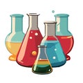 WebColorful Laboratory Flasks vector illustration Royalty Free Stock Photo