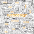 Webdesign Keyword Tag Cloud - Word Cloud - Vector Background Royalty Free Stock Photo