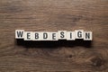 Webdesign - word concept on building blocks, text Royalty Free Stock Photo