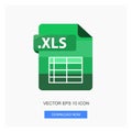 WebDocument Formats Excel .XLS With Table Sign Symbol File Green Color Flat Icon Vector Illustration White Background