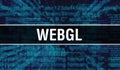 WebGL with Digital java code text. WebGL and Computer software coding  concept. Programming coding script java, digital Royalty Free Stock Photo