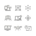 Webinar and communication vector linear icons