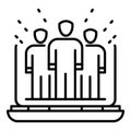 Webinar computer group icon, outline style