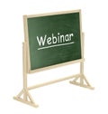Webinar concept. Blackboard, chalkboard on white Royalty Free Stock Photo