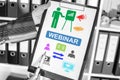 Webinar concept on a clipboard Royalty Free Stock Photo