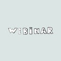 Webinar, concept lettering on blue background Royalty Free Stock Photo