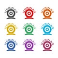 Webinar Course Icon Concept color set