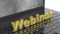 Webinar 3D text on laptop keyboard Royalty Free Stock Photo