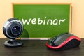 Webinar education concept. 3D Royalty Free Stock Photo