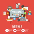 Webinar Flat Design Concept Royalty Free Stock Photo