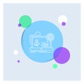 webinar, forum, online, seminar, website White Line Icon colorful Circle Background