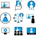 Set of Video conference and communication related logo icon vector design