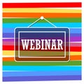 WEBINAR icon, rainbow background