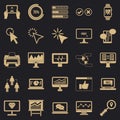 Webinar icons set, simple style