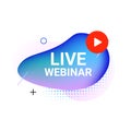 Webinar live virtual event icon, online video training broadcast. Live webinar workshop stream video conference podcast. Royalty Free Stock Photo