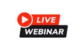 Webinar live virtual event icon, online video training broadcast. Live webinar workshop stream video conference podcast. Royalty Free Stock Photo