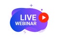 Webinar live virtual event icon, online video training broadcast. Live webinar workshop stream video conference podcast. Royalty Free Stock Photo