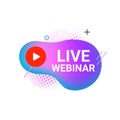 Webinar live virtual event icon, online video training broadcast. Live webinar workshop stream video conference podcast. Royalty Free Stock Photo