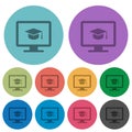 Webinar on monitor color darker flat icons Royalty Free Stock Photo