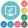 Webinar on monitor flat round icons Royalty Free Stock Photo