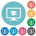 Webinar on monitor flat round icons Royalty Free Stock Photo