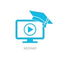 Webinar Online Video Tutorial Study Icon Isolated Royalty Free Stock Photo