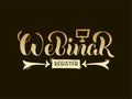 Webinar lettering with register button