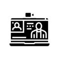 webinar session online learning platform glyph icon vector illustration Royalty Free Stock Photo