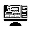 webinar session online learning platform glyph icon vector illustration Royalty Free Stock Photo