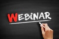 Webinar text on blackboard Royalty Free Stock Photo