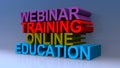Webinar training online education on blue Royalty Free Stock Photo