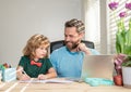 webinar video lesson. online education on laptop. homeschooling and estudy. Royalty Free Stock Photo