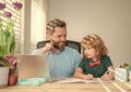 webinar video lesson. online education on laptop. homeschooling and estudy. Royalty Free Stock Photo