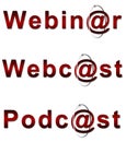 Webinar Webcast and Podcast in Red