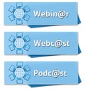 Webinar Webcast Podcast Squares Royalty Free Stock Photo