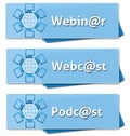 Webinar Webcast Podcast Squares