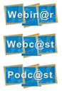 Webinar Webcast Podcast Technical Squares Royalty Free Stock Photo