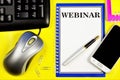 Webinar-writing text in the business and education task planning Notepad. Web conferences, online meetings, presentations via the