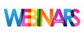 WEBINARS colorful overlapping letters banner