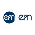 Webinitial letter em linked circle lowercase logo, Based Alphabet Iconic E M Logo Design,