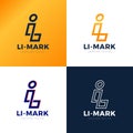 WebLi L I Abstract Line Alphabet Letter Combination Vector Logo Icon Design Royalty Free Stock Photo