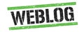 WEBLOG text on black green vintage lines stamp