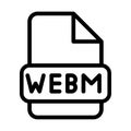 Webm File Icon. Type Files Sign outline symbol Design, Icons Format Type Data. Vector Illustration Royalty Free Stock Photo
